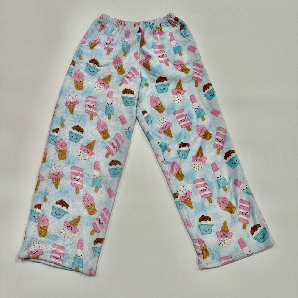 IScream ice cream print girls plush pajama pants size medium 10-12